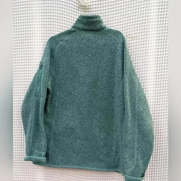 L.L. Bean Women's Heathered Teal Sweater Fleece Full-Zip-Up Size Medium - Picture 2 of 5